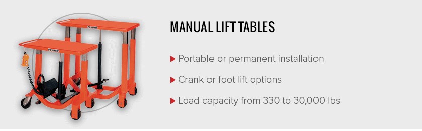 Manual Lift Tables